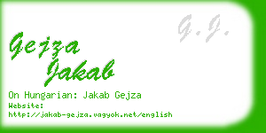 gejza jakab business card